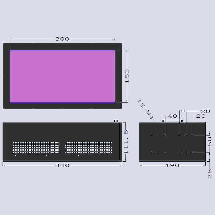 uv膠水固化用UVLED面光源-300×150(圖3)