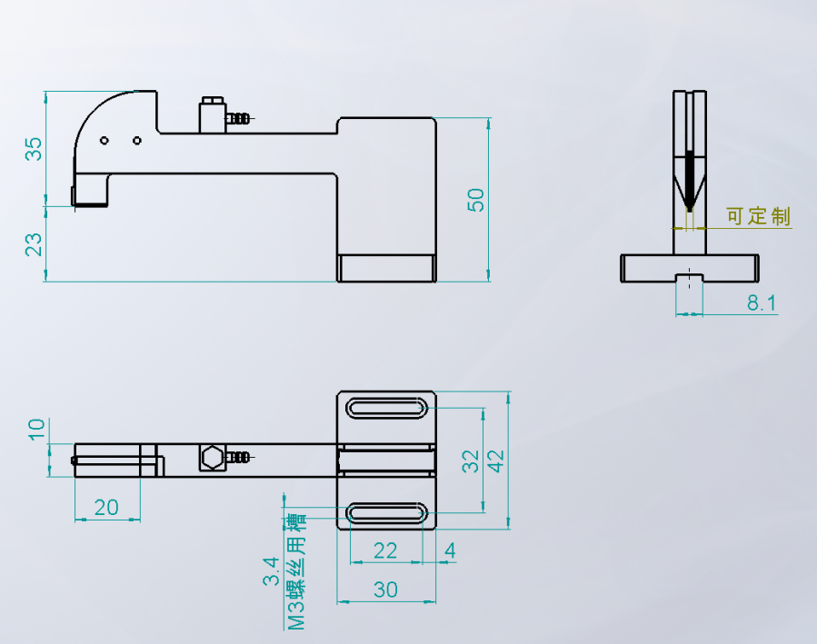 垂直光纖陣列夾具 吸附型 F-XF009(圖2)